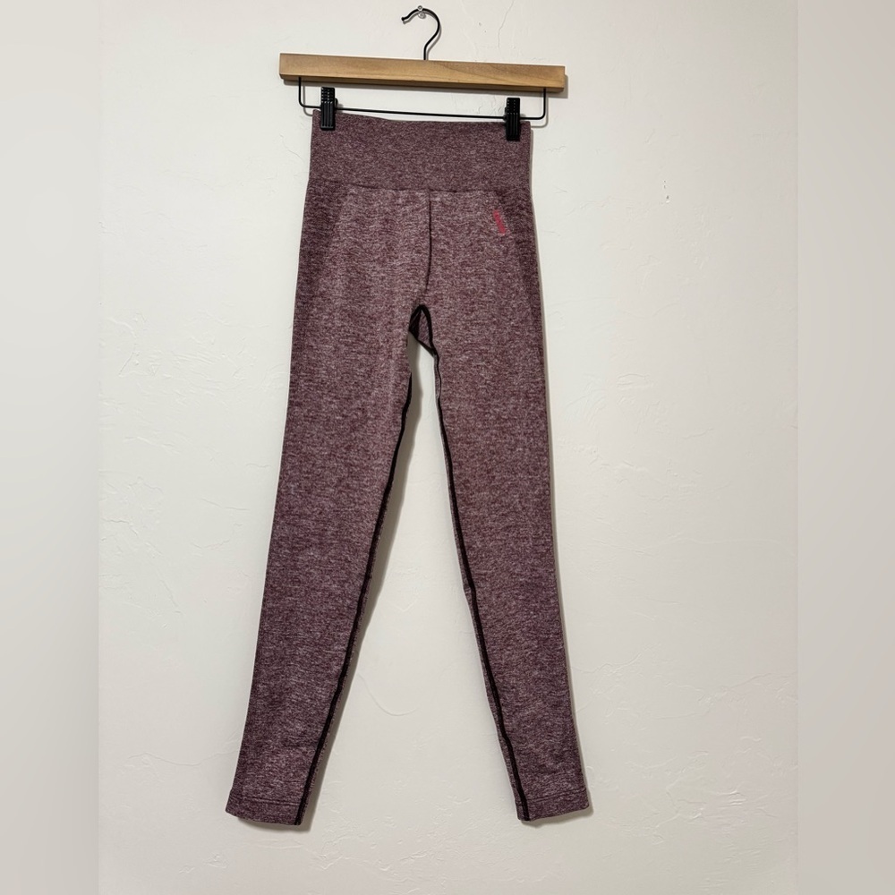 Gymshark Flex Leggings Size Small Heathered Maroon Marl Workout Lifting shaping - Picture 2 of 5